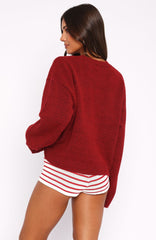Warm Whispers Knit Sweater Burgundy