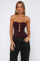 Top Of The Game Strapless Bodysuit Plum