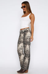 Valerie Low Rise Straight Leg Jeans Tiger Mirage