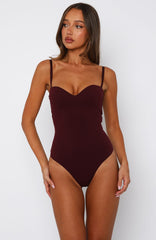Stuck To You Bodysuit Wine