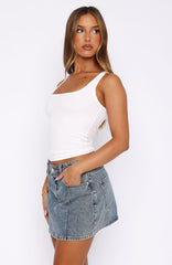 Filled With Life Ribbed Tank White