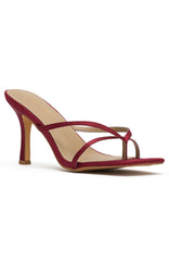 Julietta Heels Burgundy Satin