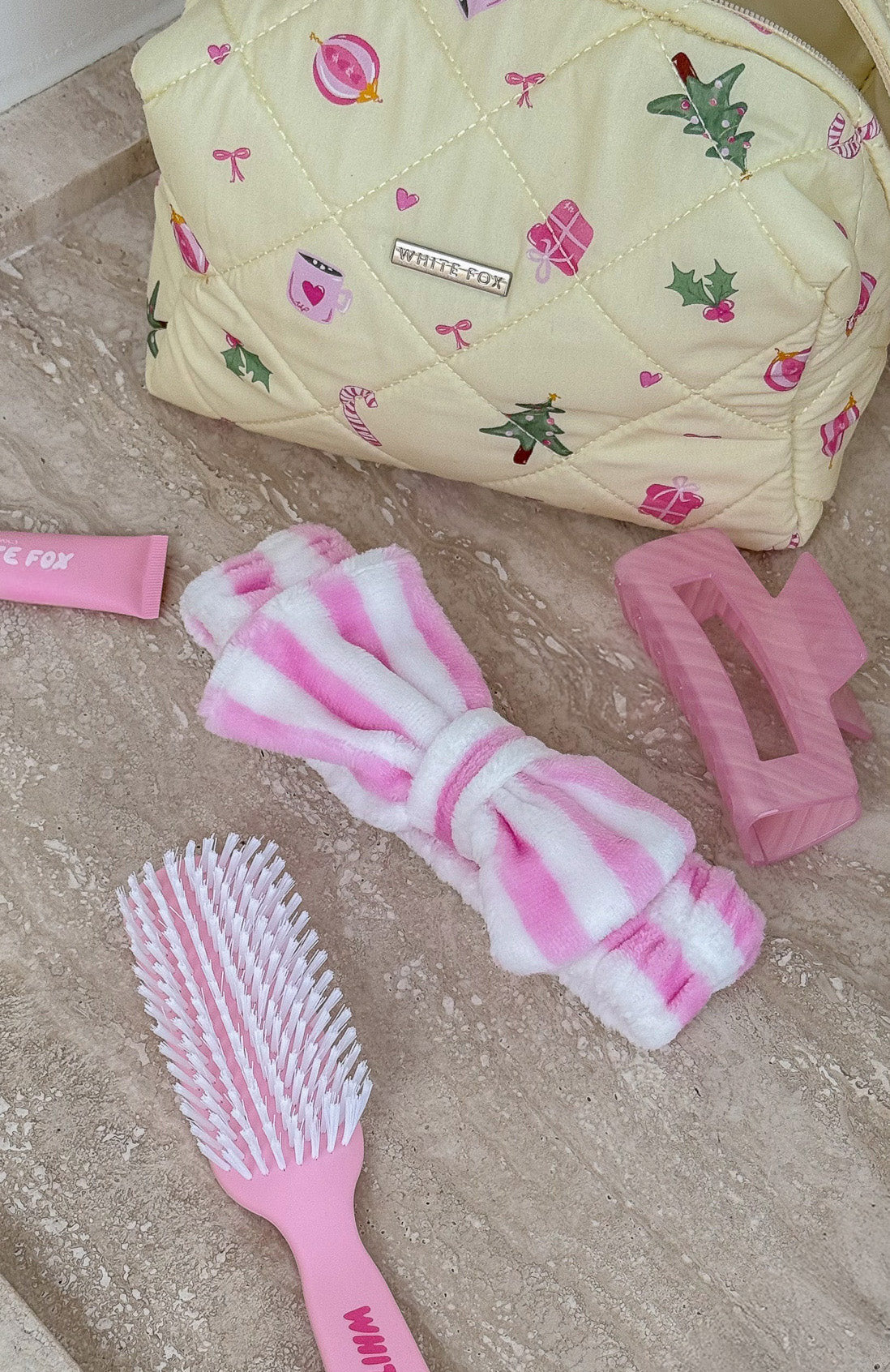 Aunika Beauty Headband Pink/White Stripe