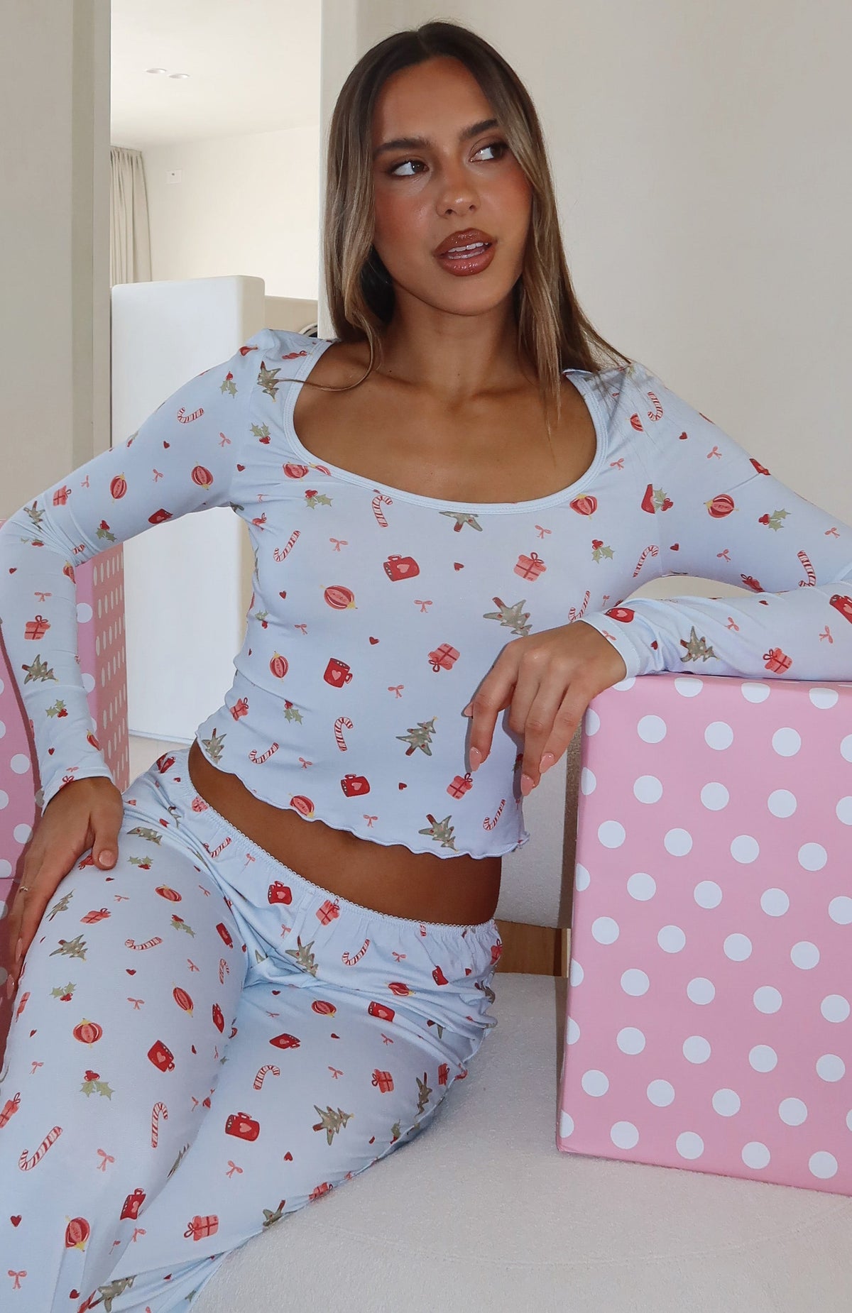 Dreamy Long Sleeve Pyjama Top Jingle Joy