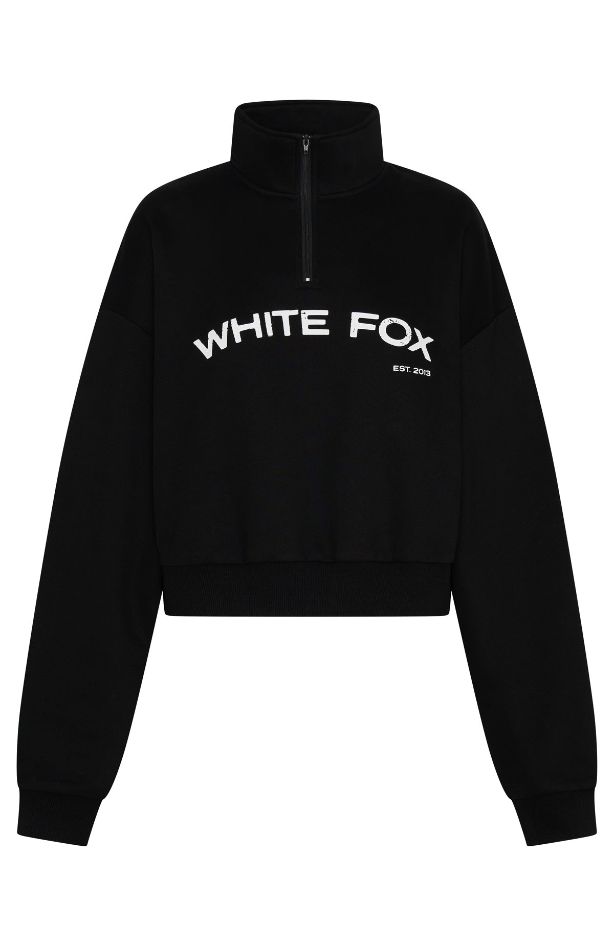 For What It's Worth Boxy Quarter Zip Sweater Black