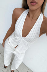 I Don't Compete Halter Top White