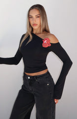 Said So Long Sleeve Top Black